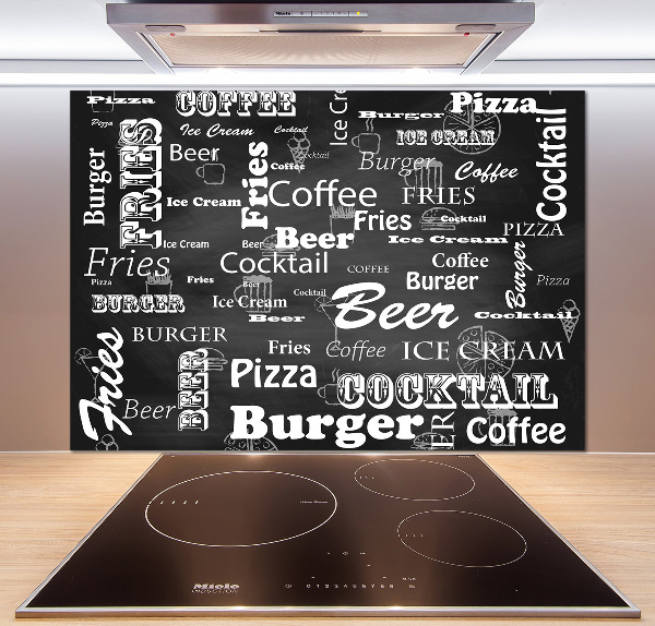 Cooker splashback Menu in the restaurant