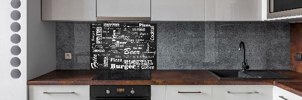 Cooker splashback Menu in the restaurant