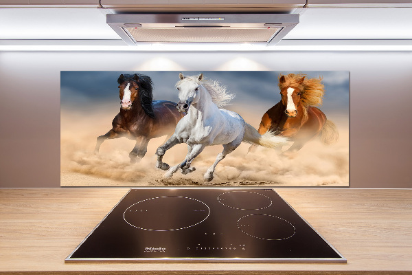 Cooker splashback Horses in the desert