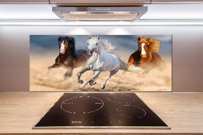 Cooker splashback Horses in the desert