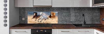 Cooker splashback Horses in the desert