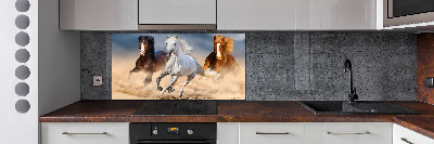 Cooker splashback Horses in the desert