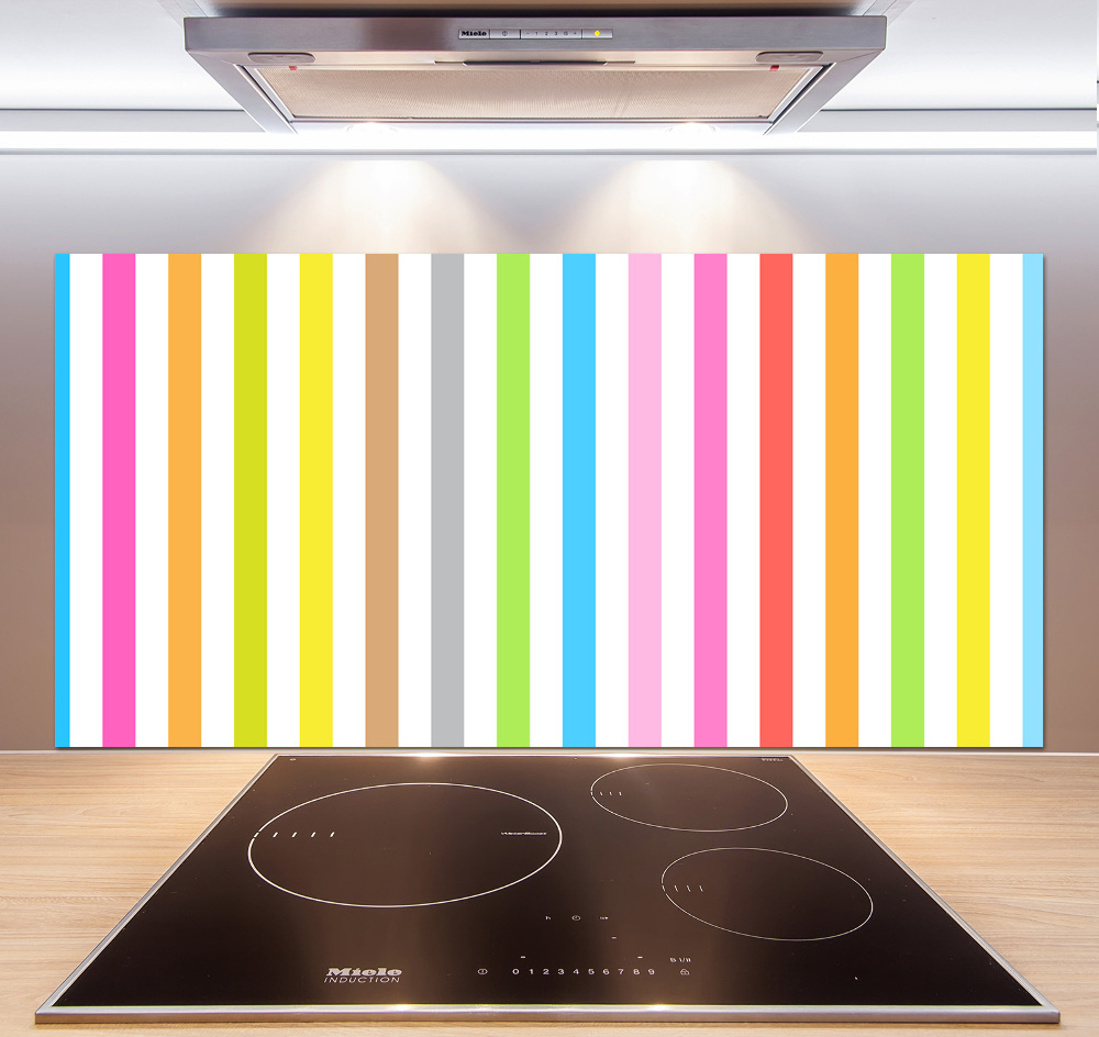 Cooker splashback Colorful stripes