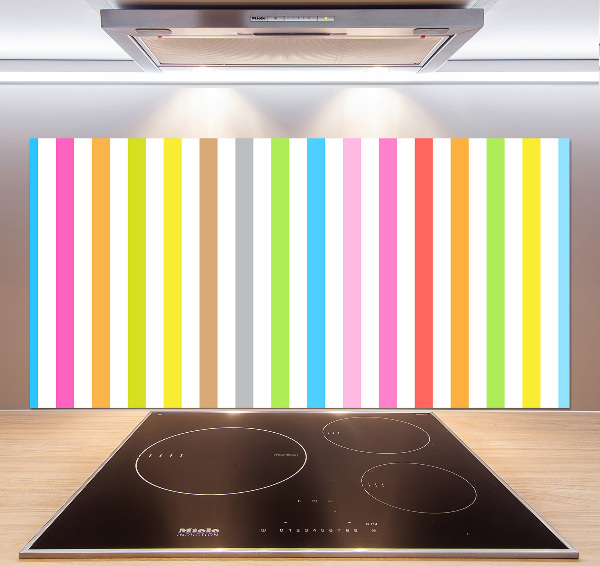 Cooker splashback Colorful stripes