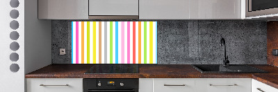 Cooker splashback Colorful stripes