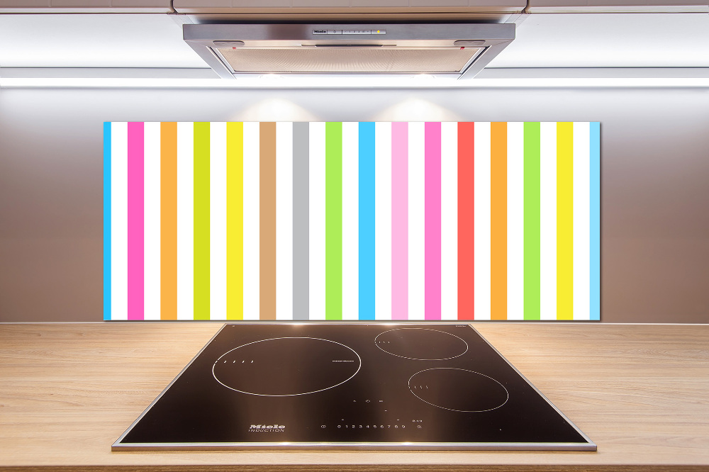 Cooker splashback Colorful stripes