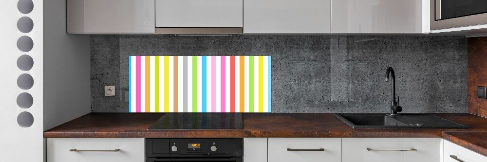 Cooker splashback Colorful stripes