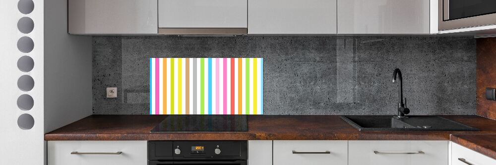 Cooker splashback Colorful stripes