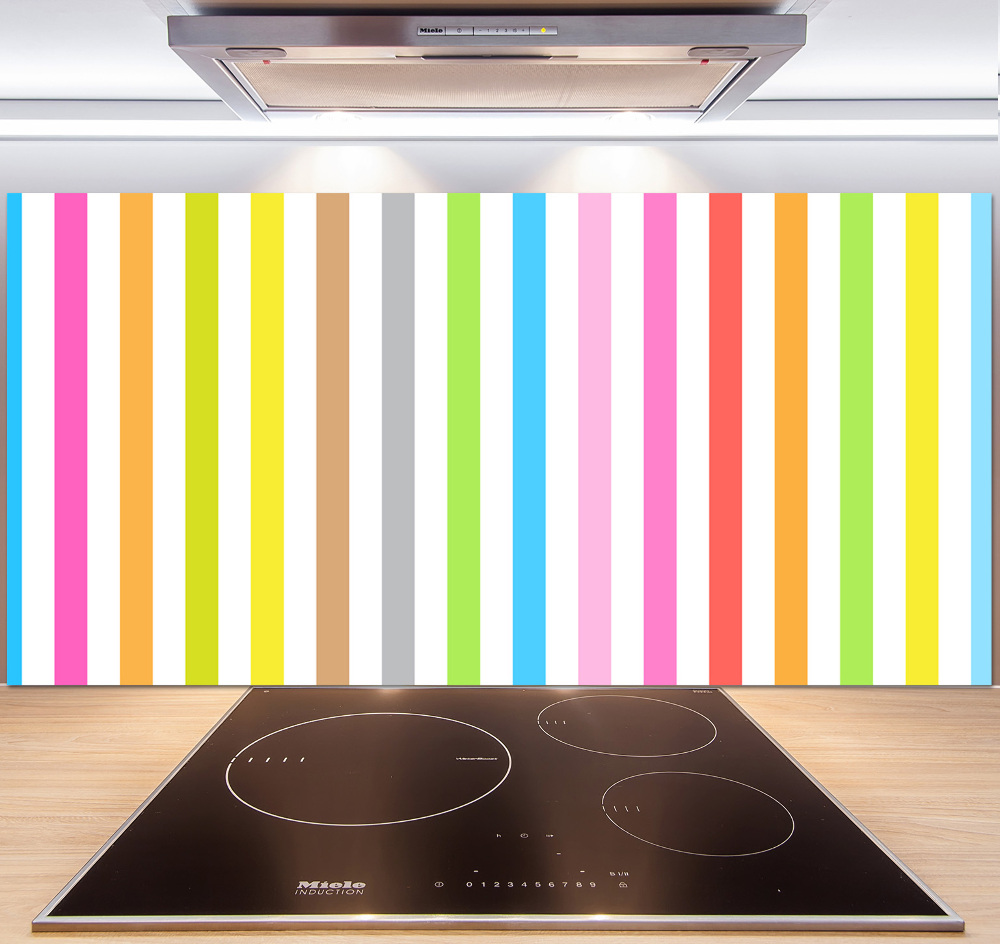 Cooker splashback Colorful stripes