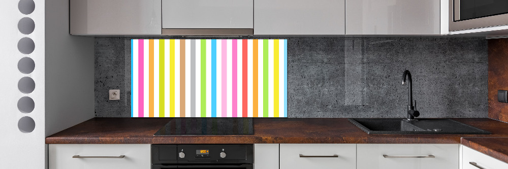 Cooker splashback Colorful stripes