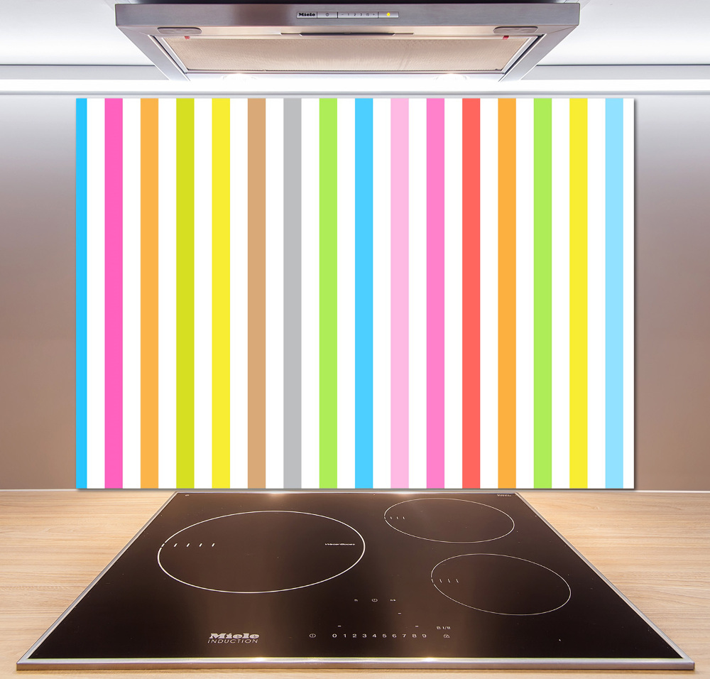 Cooker splashback Colorful stripes