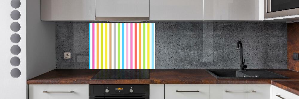 Cooker splashback Colorful stripes