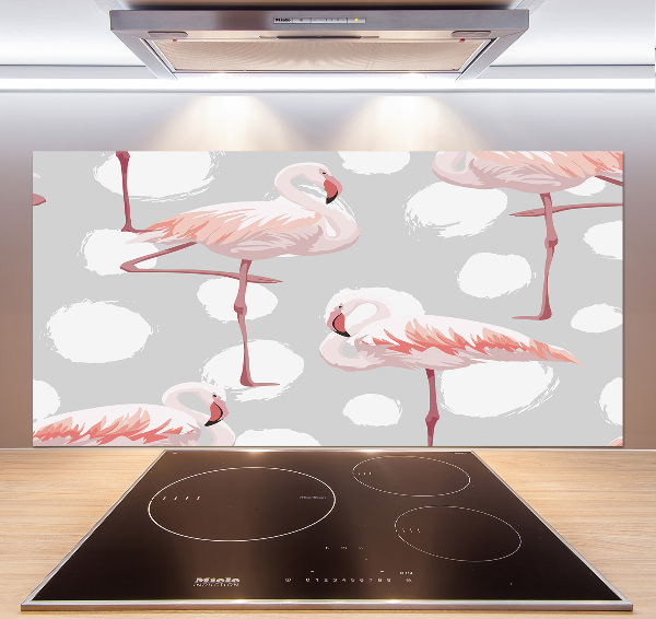 Kitchen wall panels Flamingos