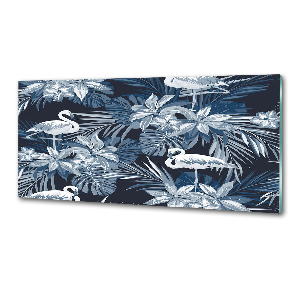 Kitchen wall panels Flamingos and plants