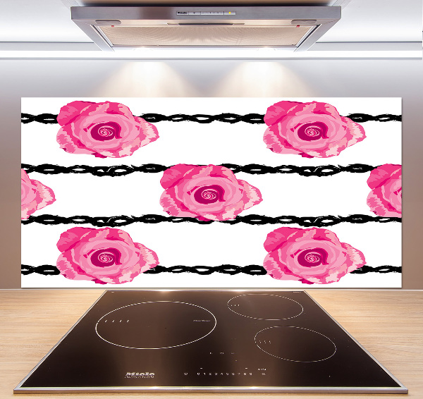 Cooker splashback Roses