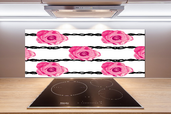 Cooker splashback Roses