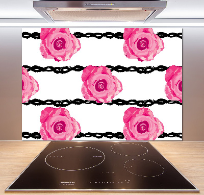 Cooker splashback Roses