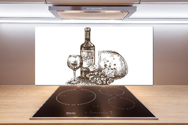 Cooker splashback Wine and snacks