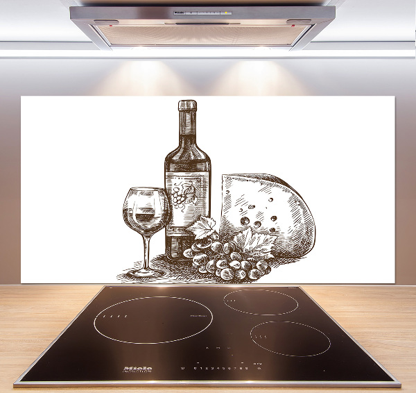 Cooker splashback Wine and snacks