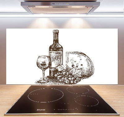 Cooker splashback Wine and snacks