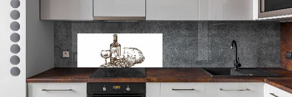 Cooker splashback Wine and snacks