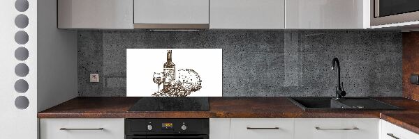 Cooker splashback Wine and snacks