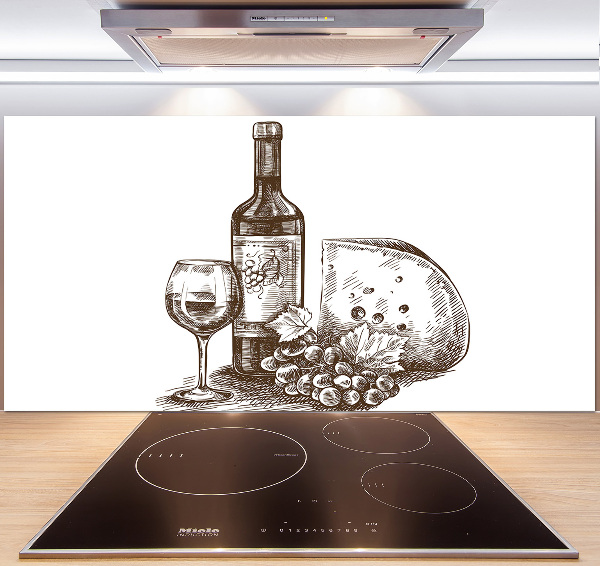 Cooker splashback Wine and snacks