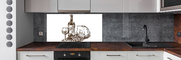 Cooker splashback Wine and snacks