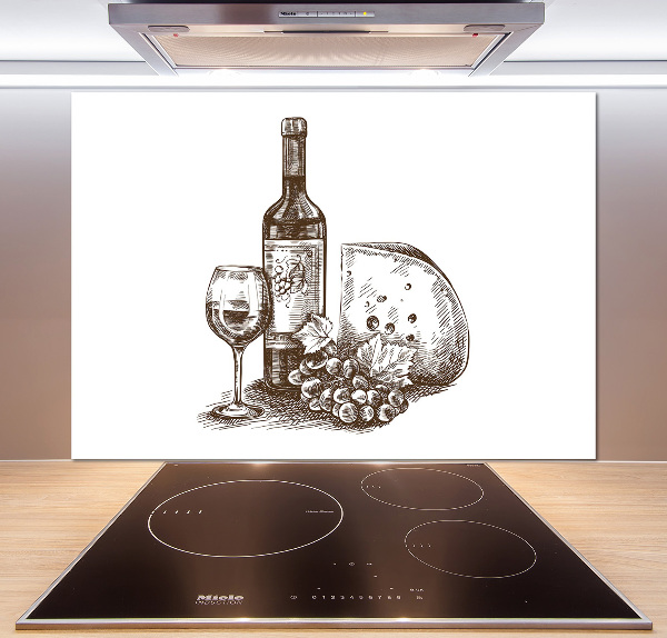 Cooker splashback Wine and snacks