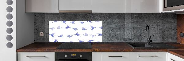 Glass splashback Swallows