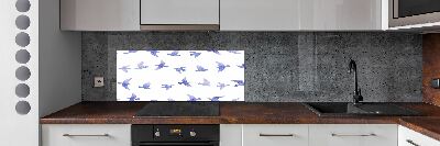 Glass splashback Swallows