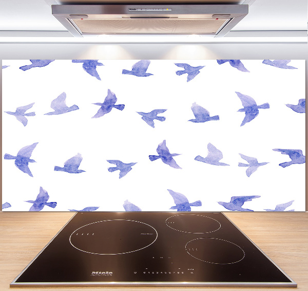 Glass splashback Swallows