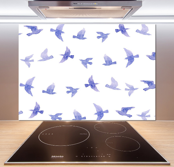 Glass splashback Swallows