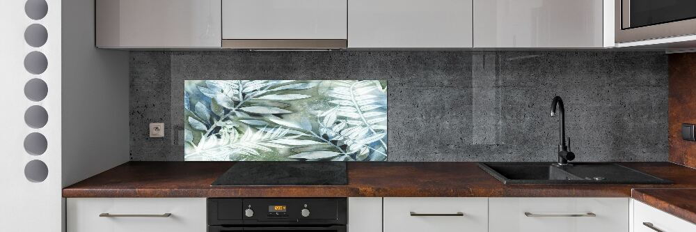 Cooker splashback Leaves