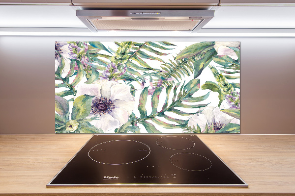 Cooker splashback Ferns and flowers