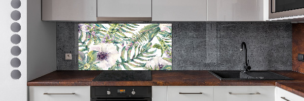 Cooker splashback Ferns and flowers