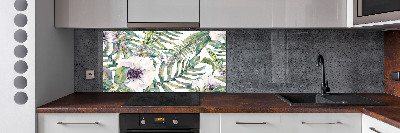 Cooker splashback Ferns and flowers