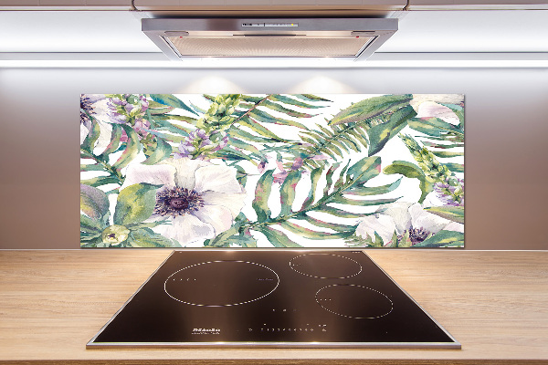 Cooker splashback Ferns and flowers