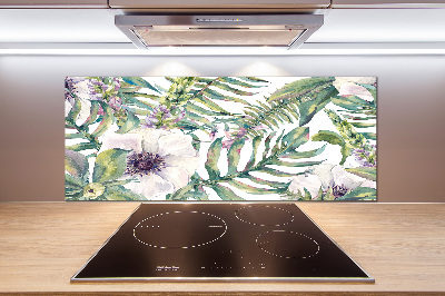 Cooker splashback Ferns and flowers