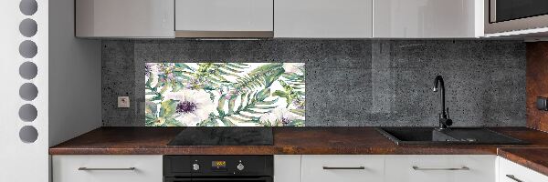 Cooker splashback Ferns and flowers