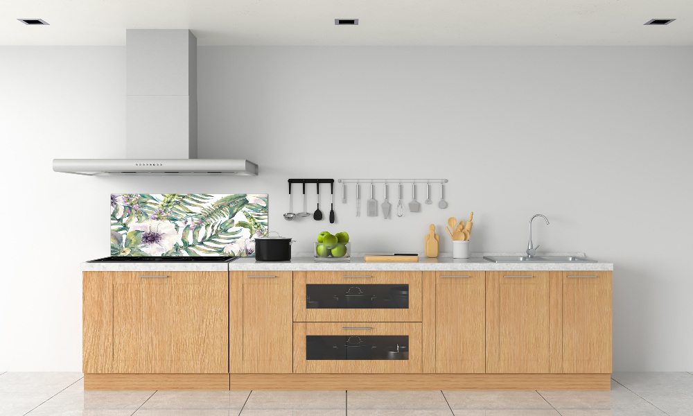 Cooker splashback Ferns and flowers