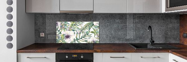 Cooker splashback Ferns and flowers