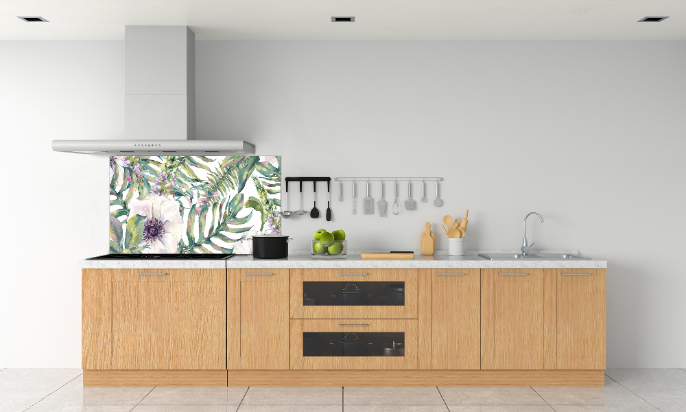 Cooker splashback Ferns and flowers