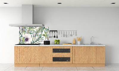 Cooker splashback Ferns and flowers