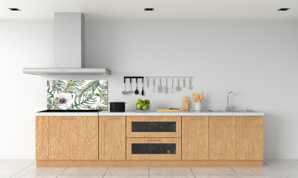 Cooker splashback Ferns and flowers