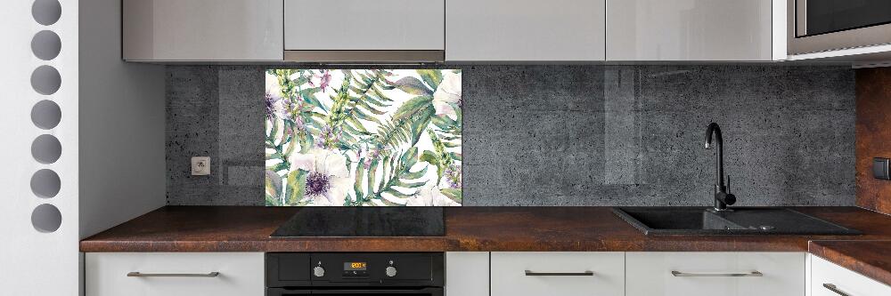 Cooker splashback Ferns and flowers