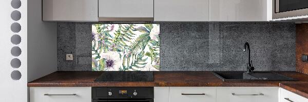 Cooker splashback Ferns and flowers