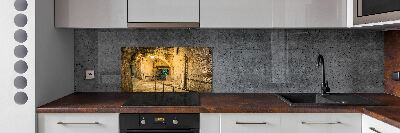 Cooker splashback Peille at night France