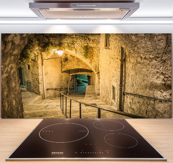 Cooker splashback Peille at night France