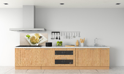 Cooker splashback Ice cream on a plate